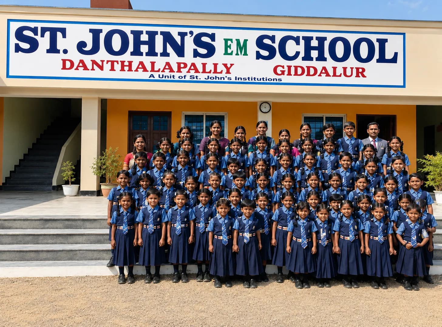 Girl students sponsored under Beti Bachao Beti Padhao at St. John's School